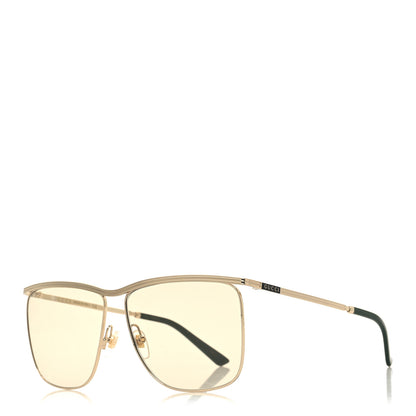 Gucci Metal Square Frame Sunglasses GG0821S Gold 1 of 8