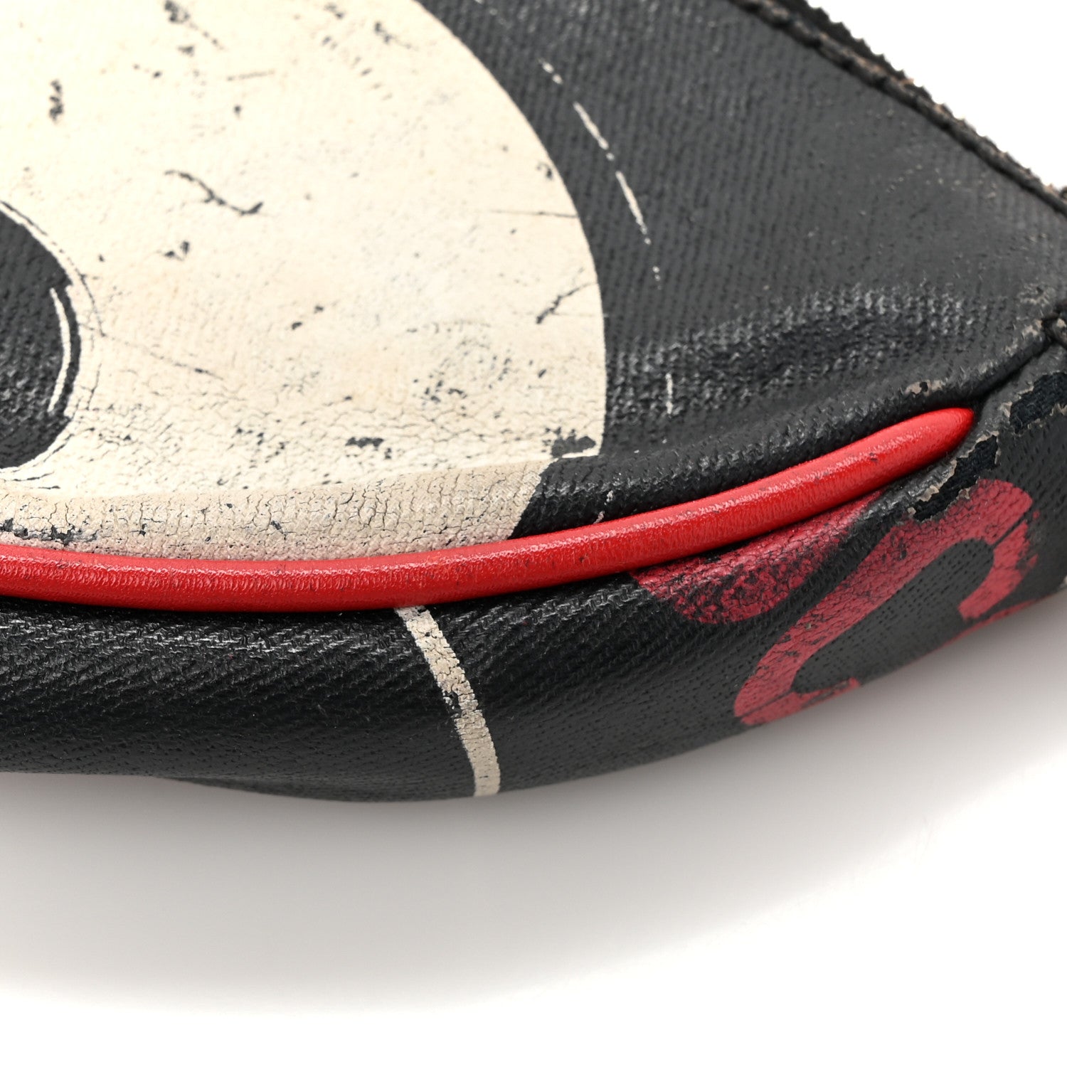 Christian Dior Coated Canvas Hardcore Mini Saddle Pochette Black Red 12 of 13