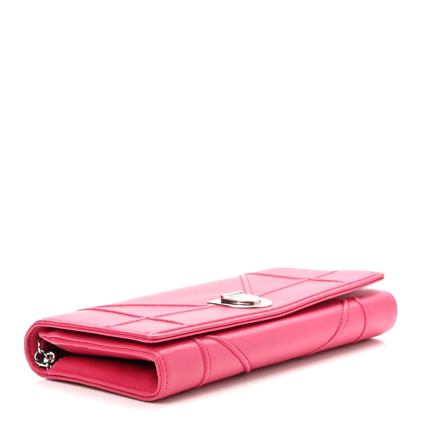 Lambskin Diorama Croisiere Chain Wallet Fuchsia