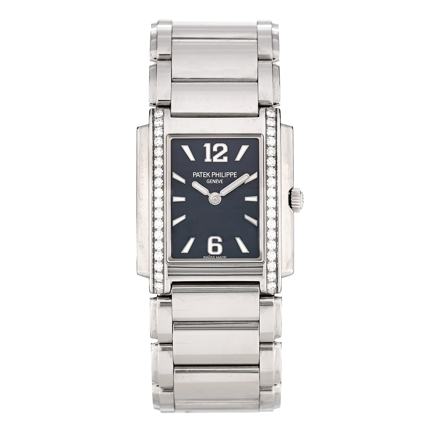 Patek Philippe Stainless Steel Diamond 25mm Twenty-4 Quartz Watch Blue 4910/1200A-001 1 of 5