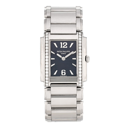 Patek Philippe Stainless Steel Diamond 25mm Twenty-4 Quartz Watch Blue 4910/1200A-001 1 of 5