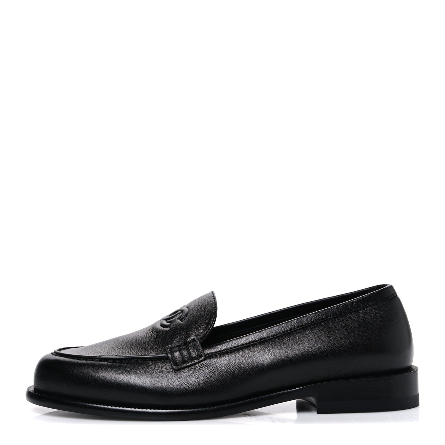 Lambskin CC Mocassin Loafers 38.5 Black