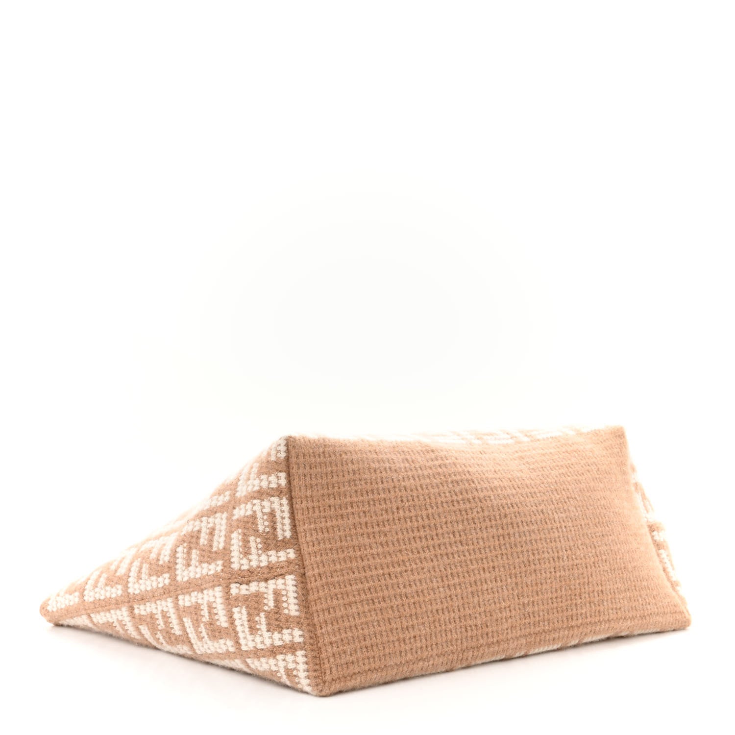 Fendi Cashmere Knit FF Large Shopper Tote Cammello 4 of 13