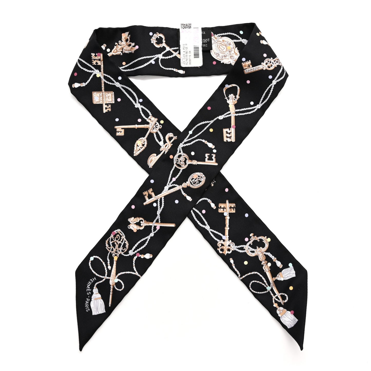 Silk Les Cles A Pois Twilly Black Beige Rose Multicolor
