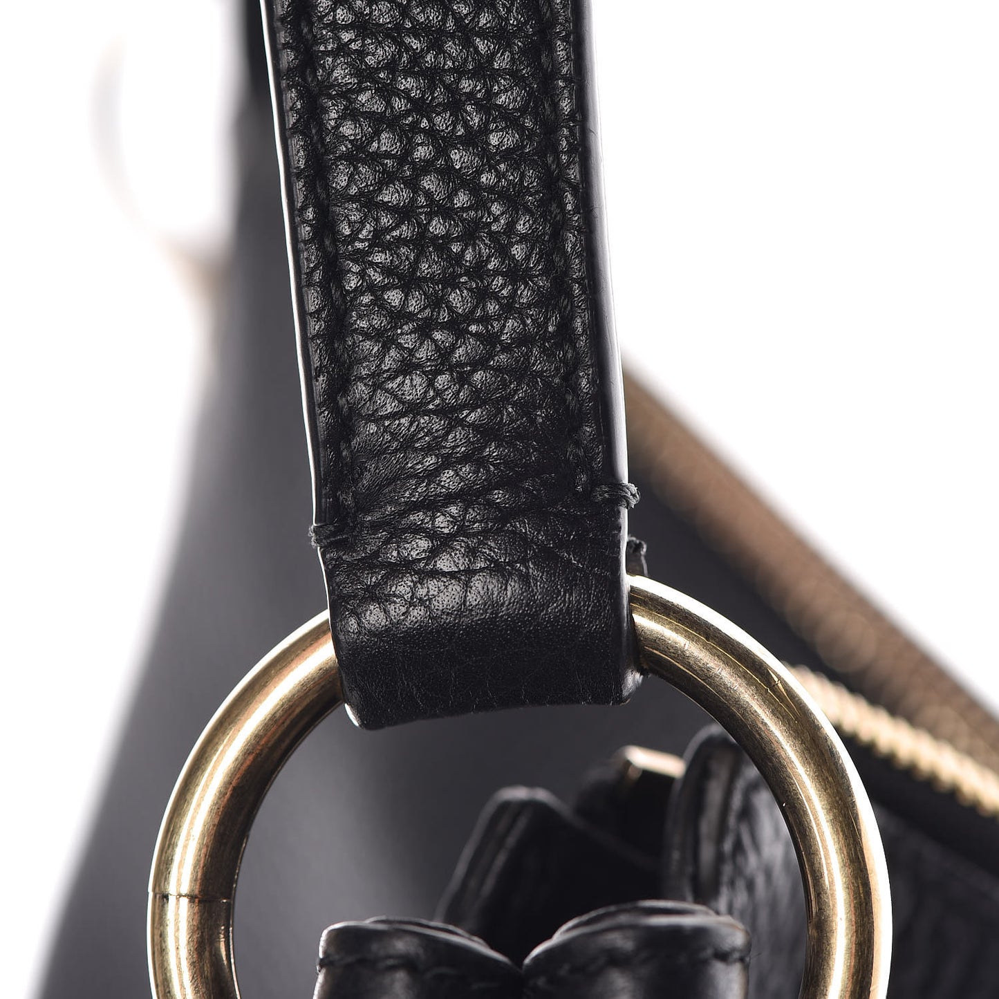 Pebbled Calfskin Large Soho Hobo Black