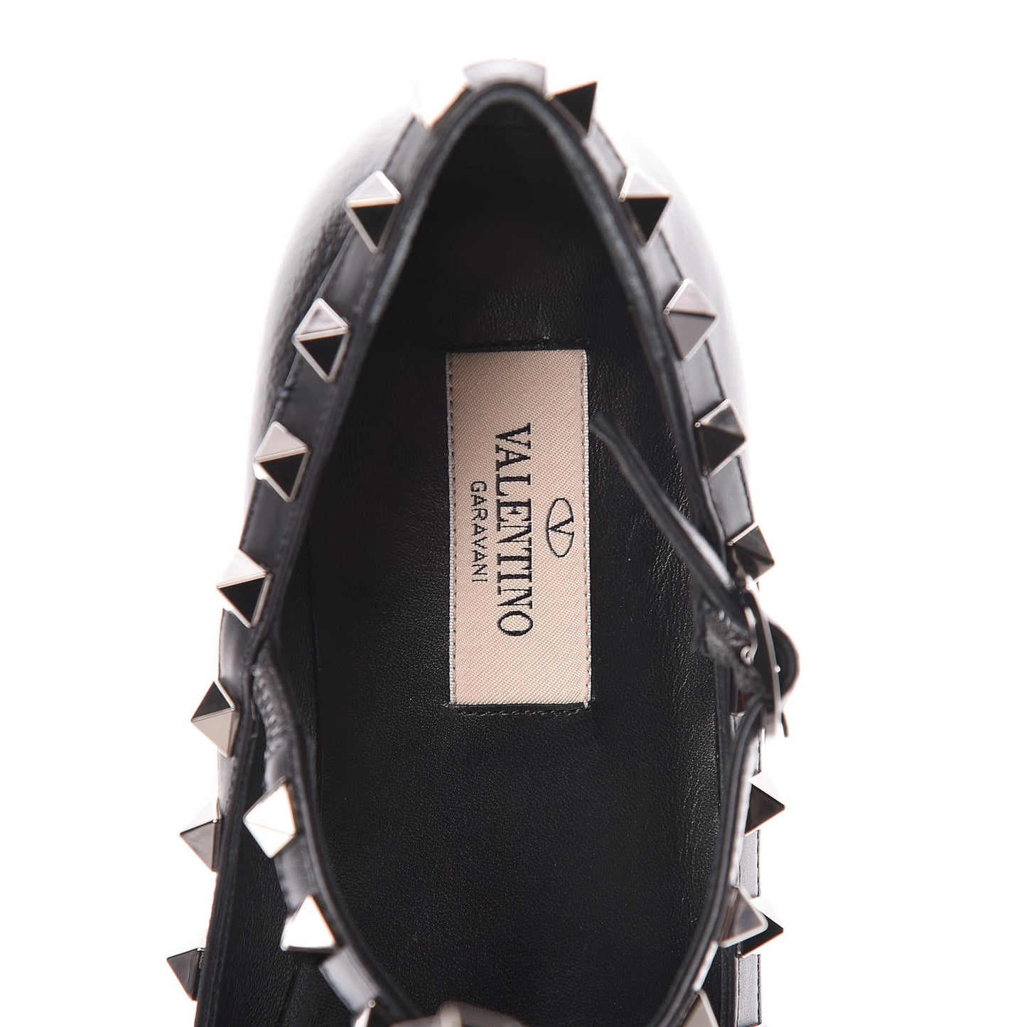 Patent Rockstud Cage Ballerina Flats 36 Black