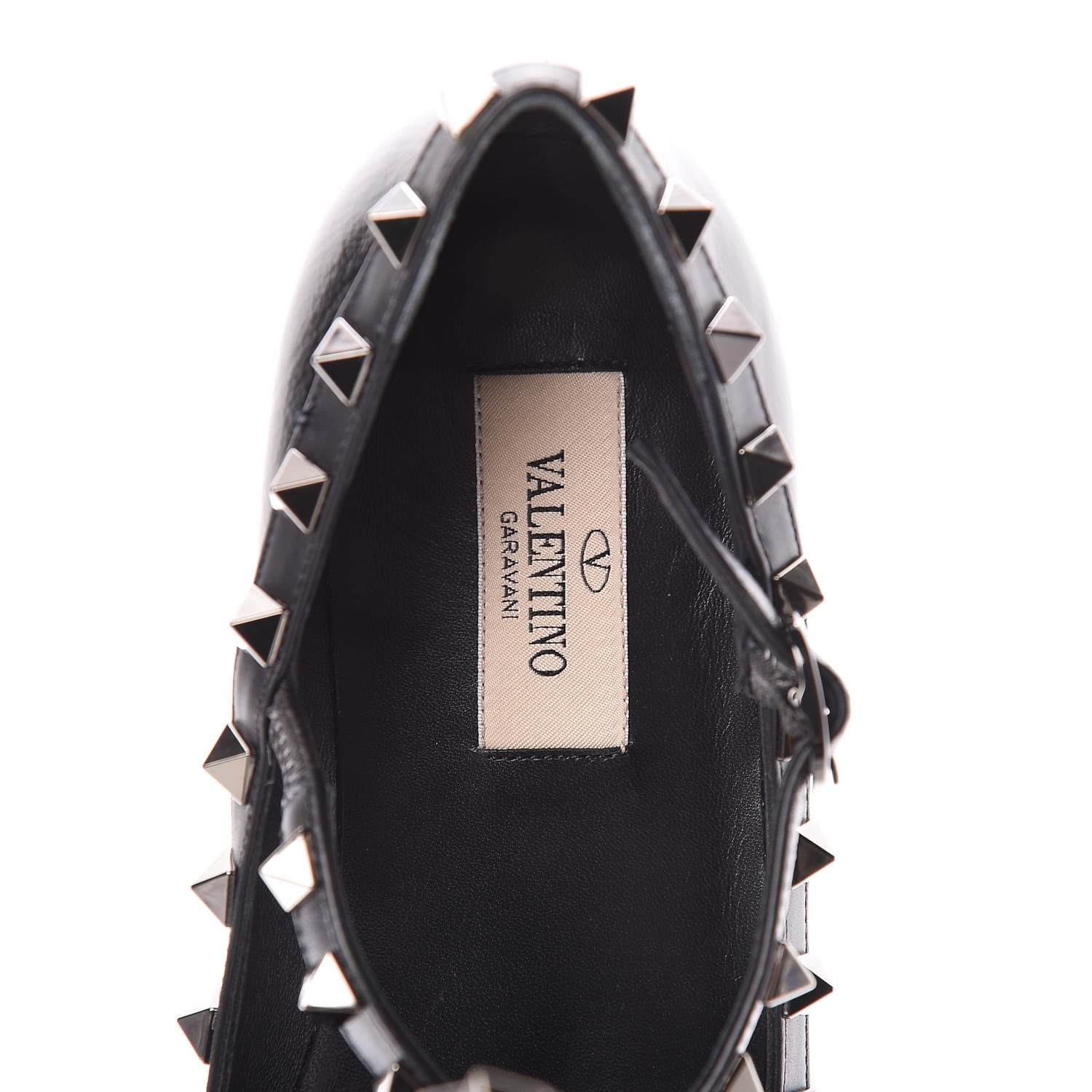 Valentino Garavani Patent Rockstud Cage Ballerina Flats 36 Black 7 of 9