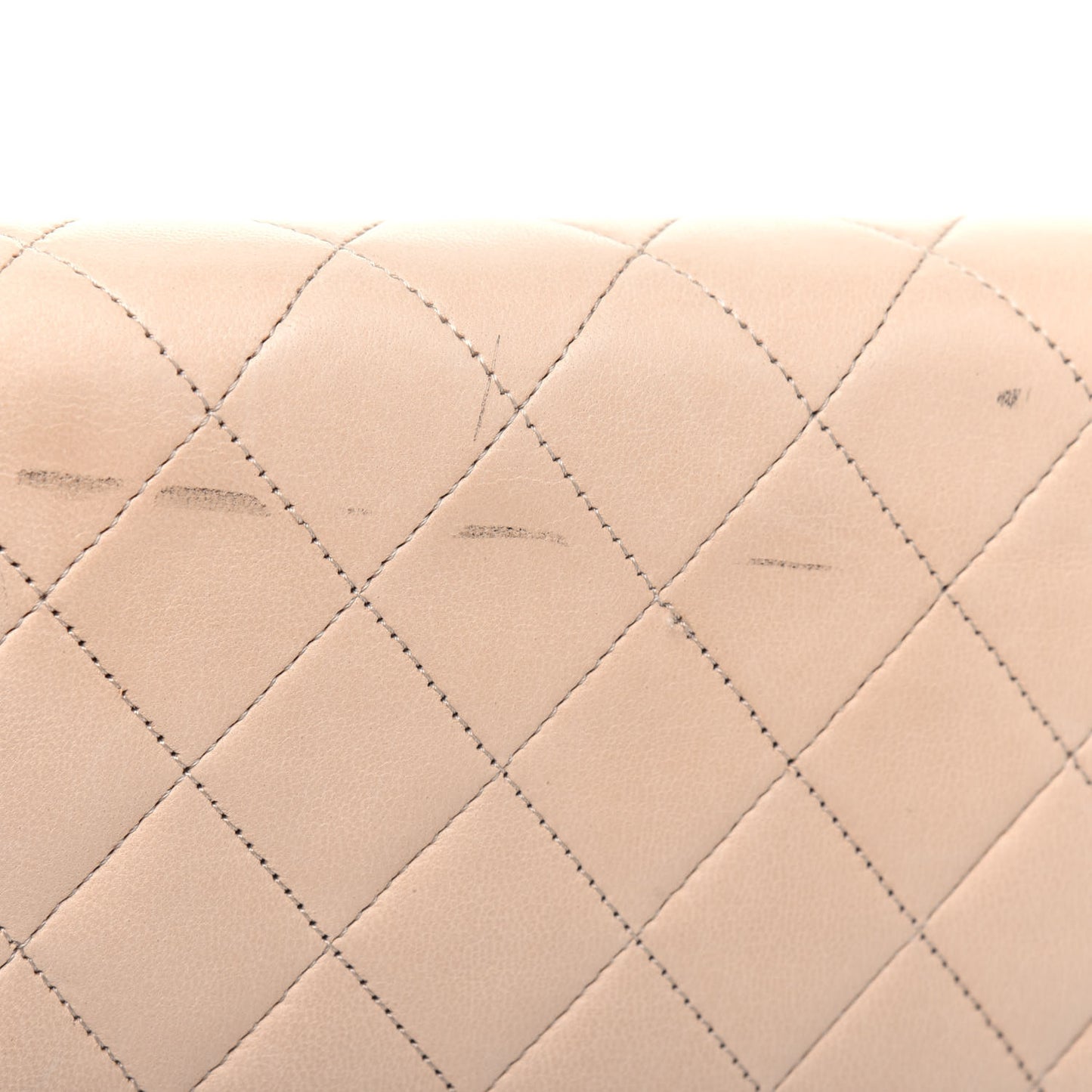 Lambskin Quilted Small Single Flap Beige