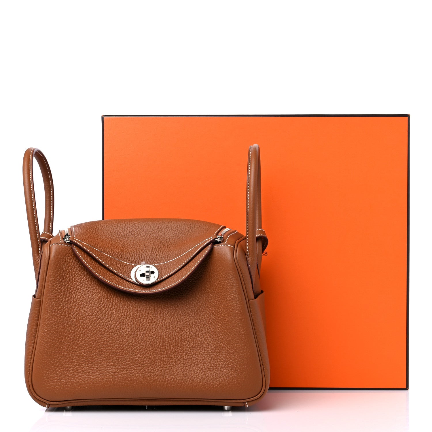 Hermes Taurillon Clemence Lindy 26 Gold 10 of 10