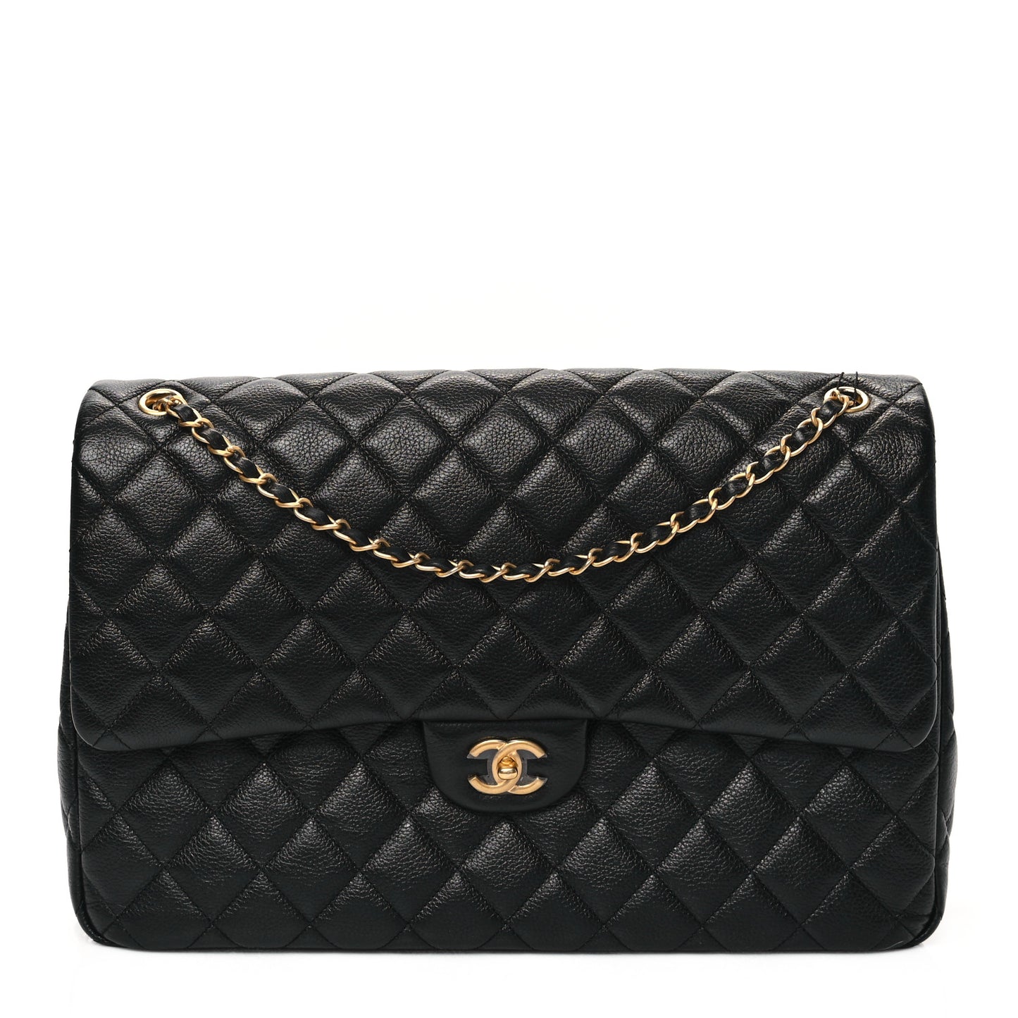 Caviar Quilted XXL Travel Flap Bag Black