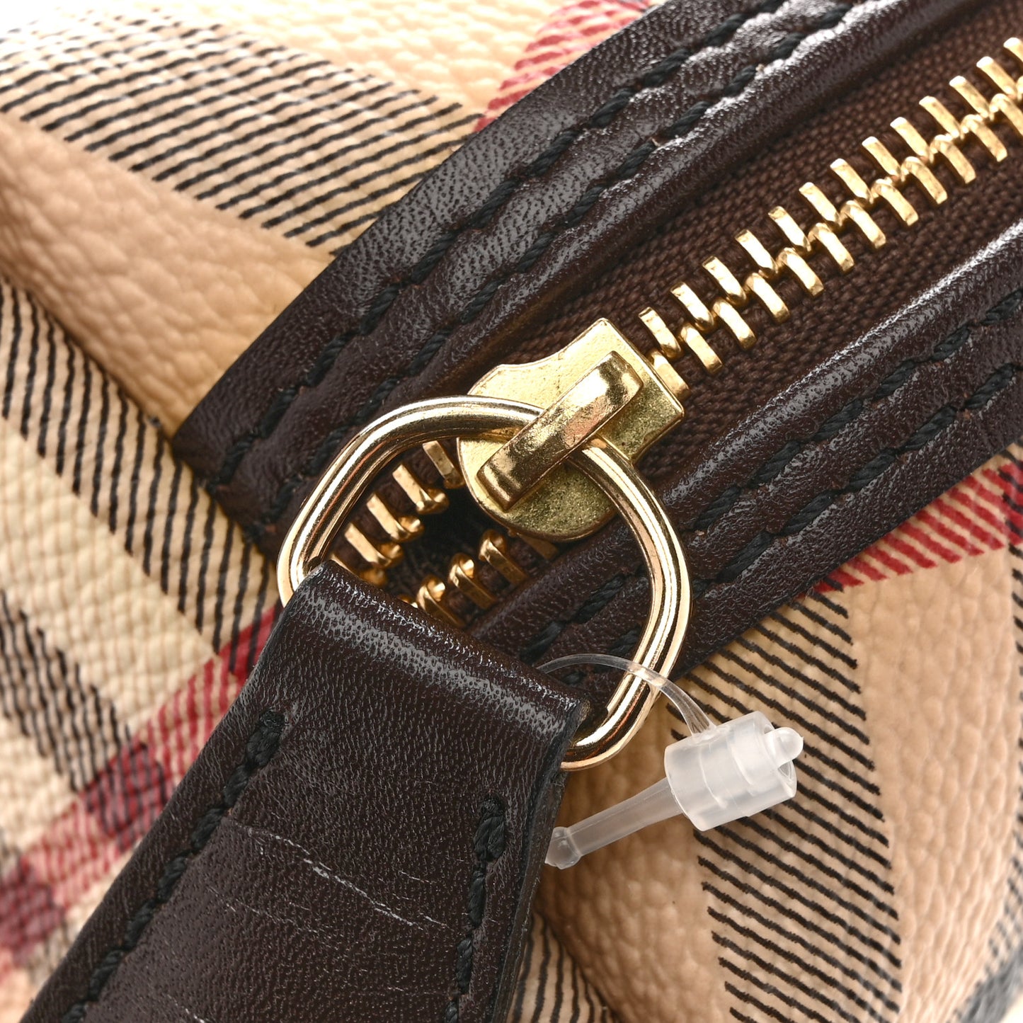 House Check Small Cosmetic Pouch Brown