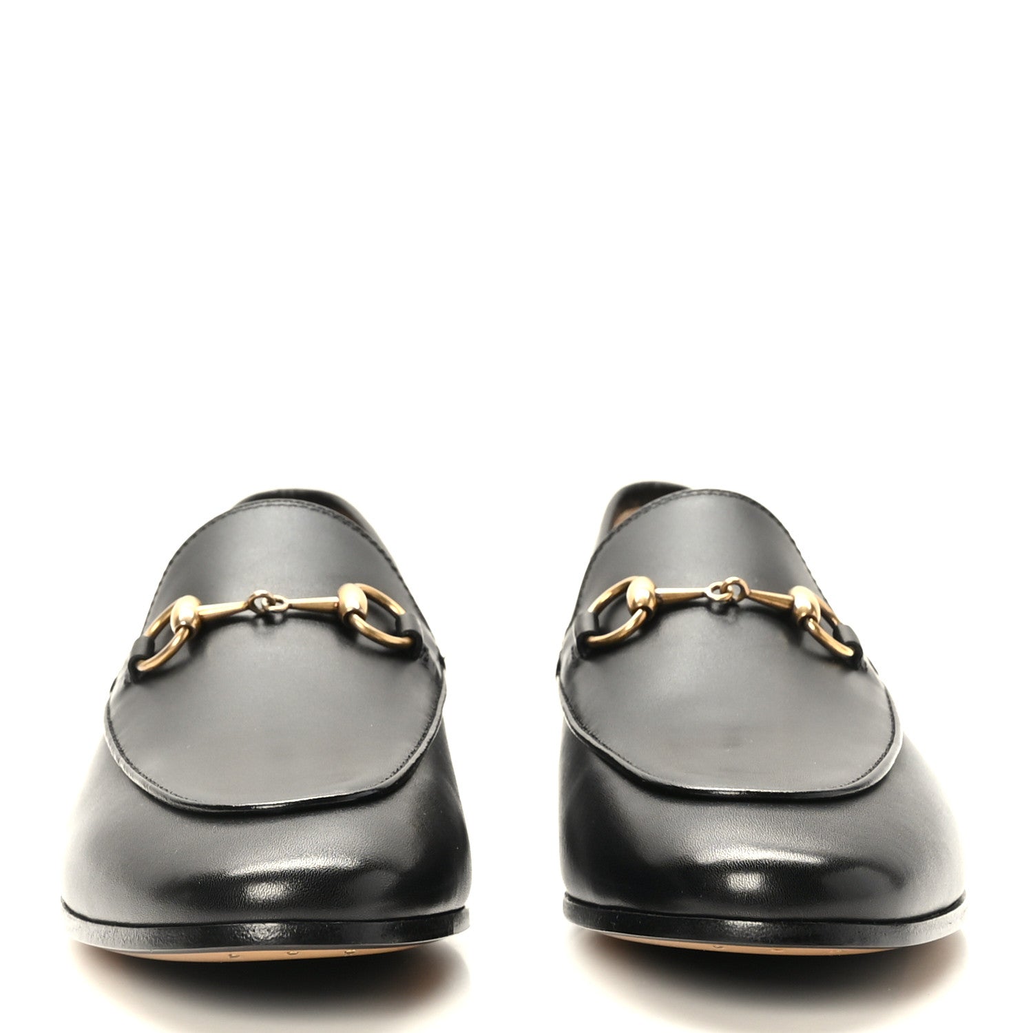 Gucci Calfskin Womens Jordaan Loafers 37.5 Black 2 of 9
