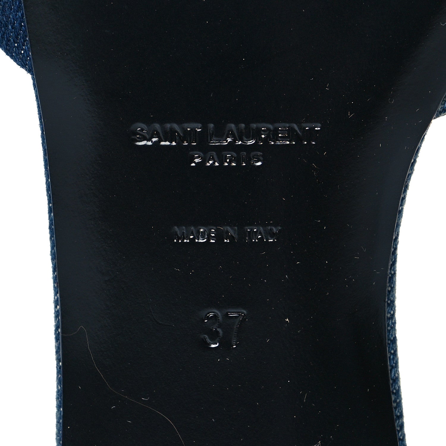 Saint Laurent Denim Tribute 05 Slide Sandals 37 Deep Navy Jeans 6 of 10