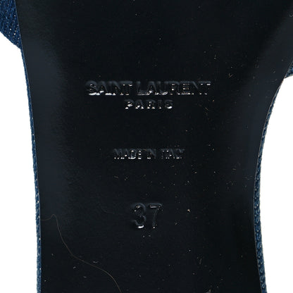 Saint Laurent Denim Tribute 05 Slide Sandals 37 Deep Navy Jeans 6 of 10