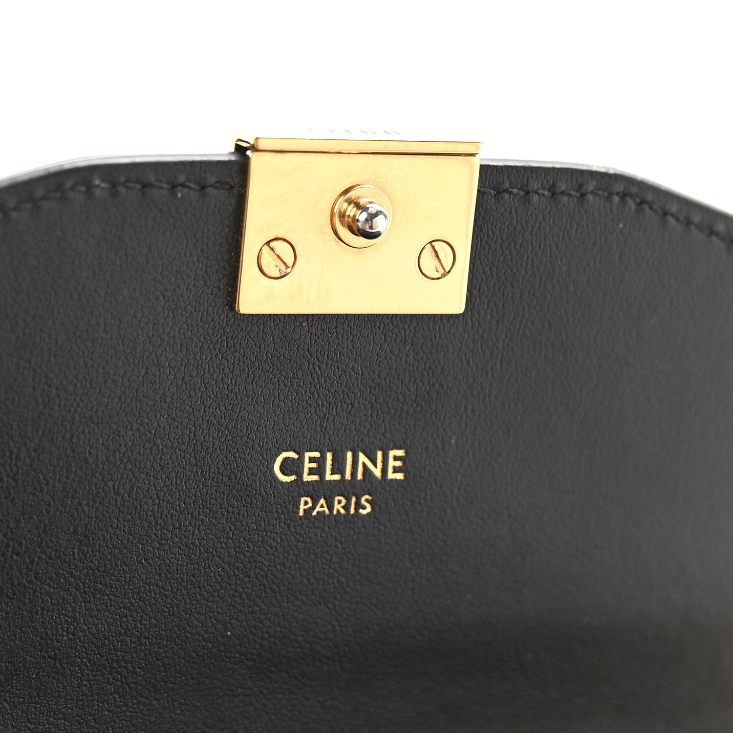 Celine Shiny Smooth Calfskin C Wallet On Chain Bag Black 6 of 8