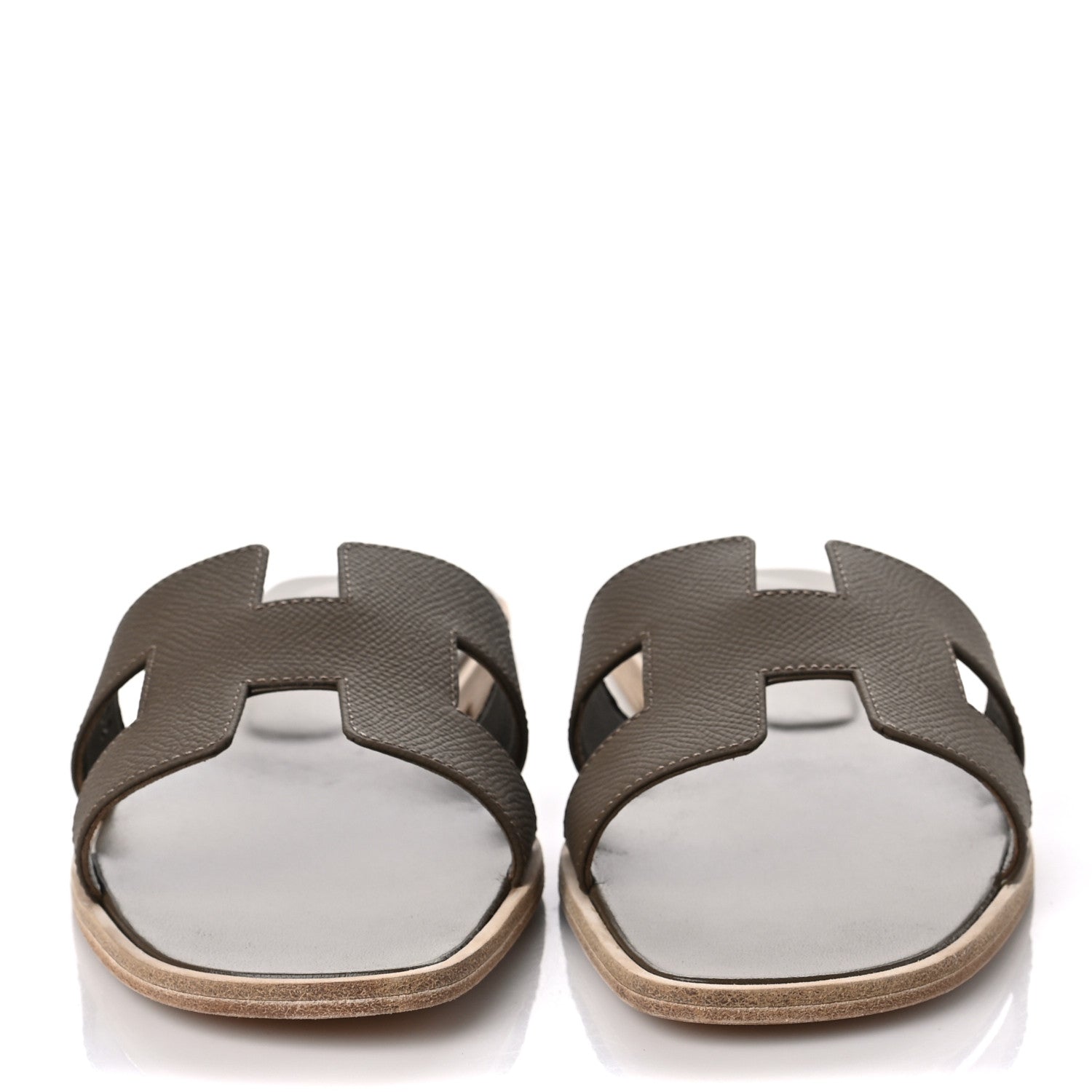 Hermes Epsom Oran Sandals 41 Etoupe 2 of 9