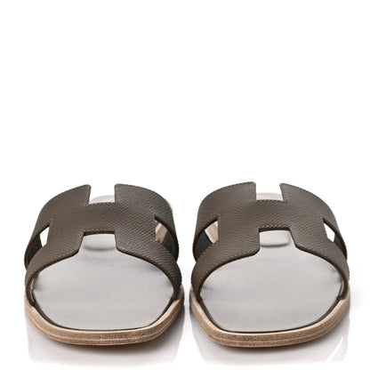 Hermes Epsom Oran Sandals 41 Etoupe 2 of 9