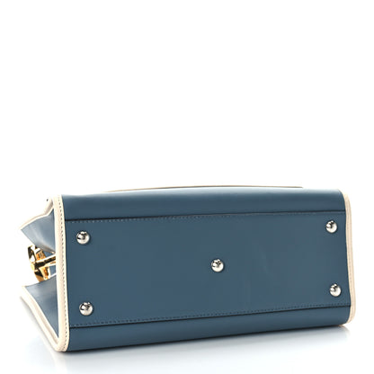 Fendi Vitello Century Normand F is Fendi Bi-Color Small Runaway Satchel Blue Notte Balena 4 of 8