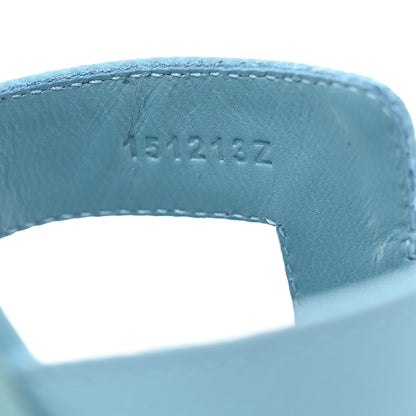 Hermes Epsom Oran Sandals 35.5 Bleu Littoral 8 of 9