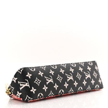 Louis Vuitton Monogram Giant Crafty Elizabeth Pencil Pouch Creme Rouge Black 3 of 6