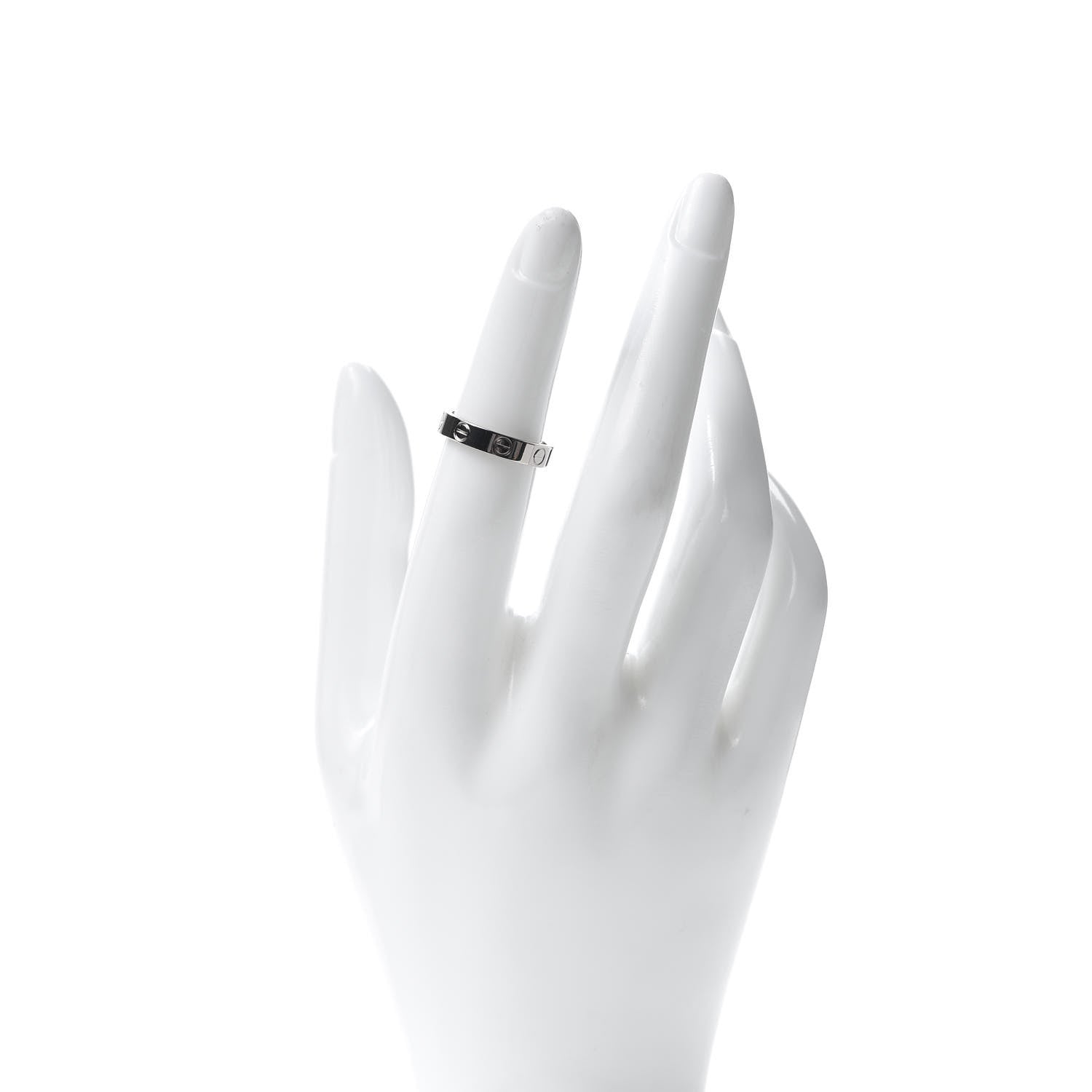 Cartier 18K White Gold 3.5mm LOVE Wedding Band Ring 49 4.75 2 of 5