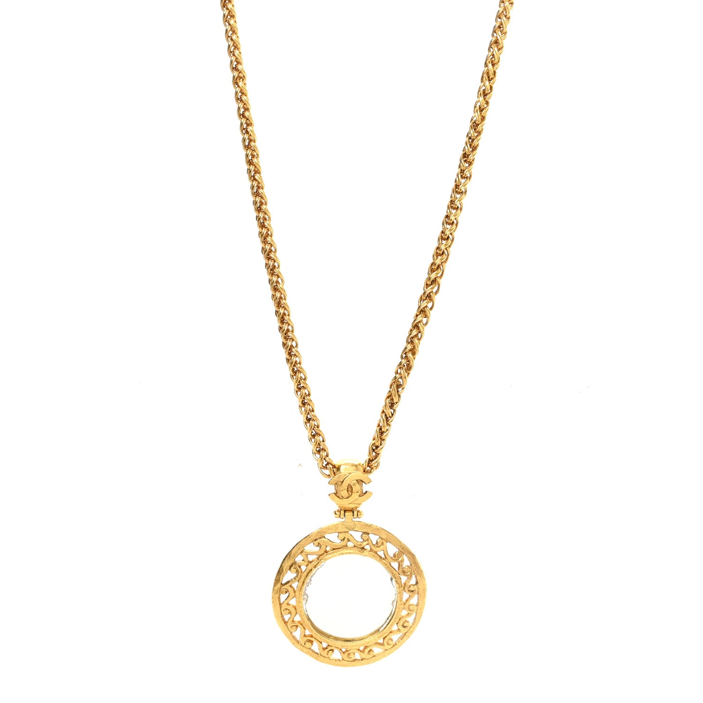 Metal Mirror Necklace Gold