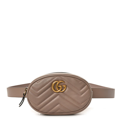 Gucci Calfskin Matelasse GG Marmont Belt Bag 95 38 Porcelain Rose 1 of 12