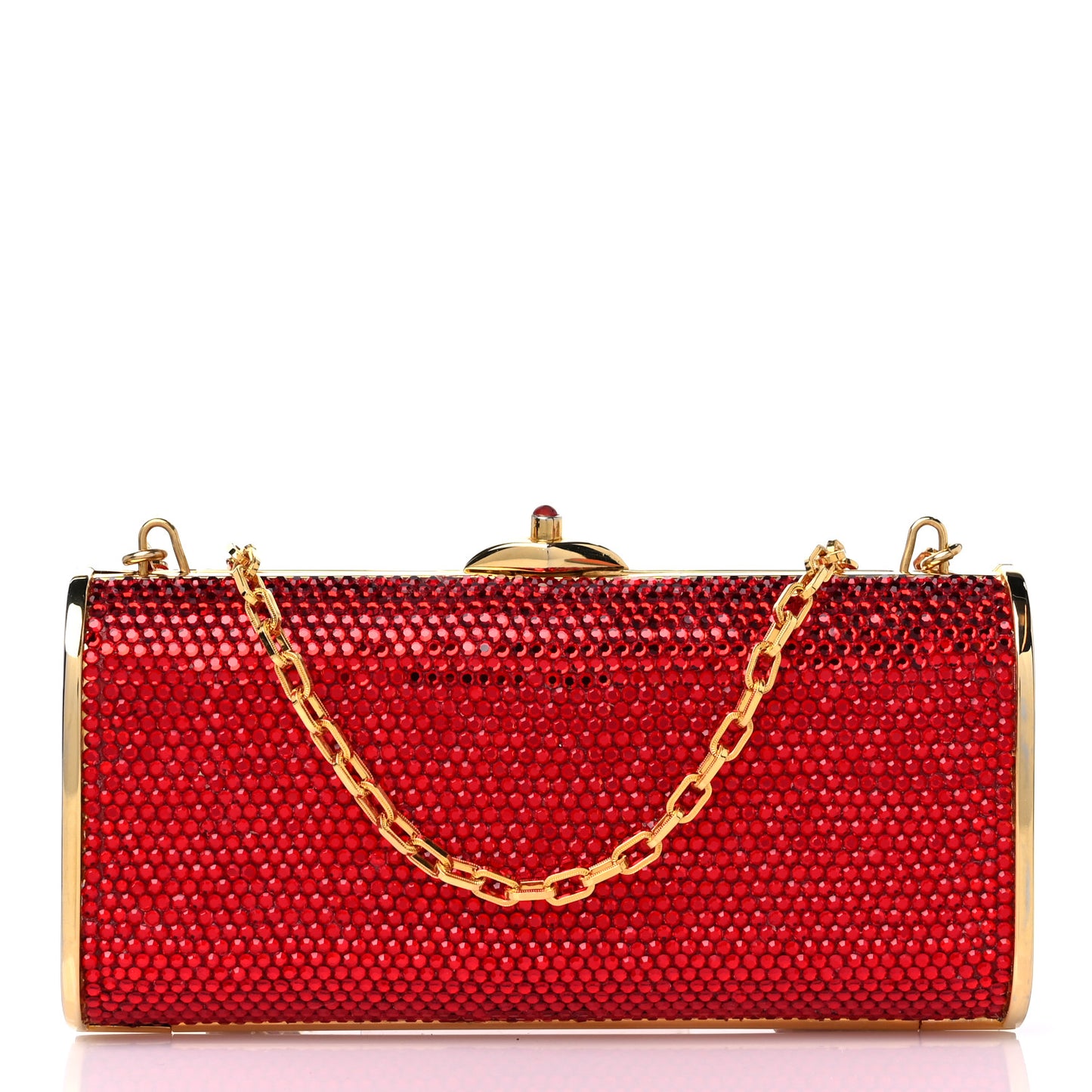 Crystal Minaudiere Clutch Red