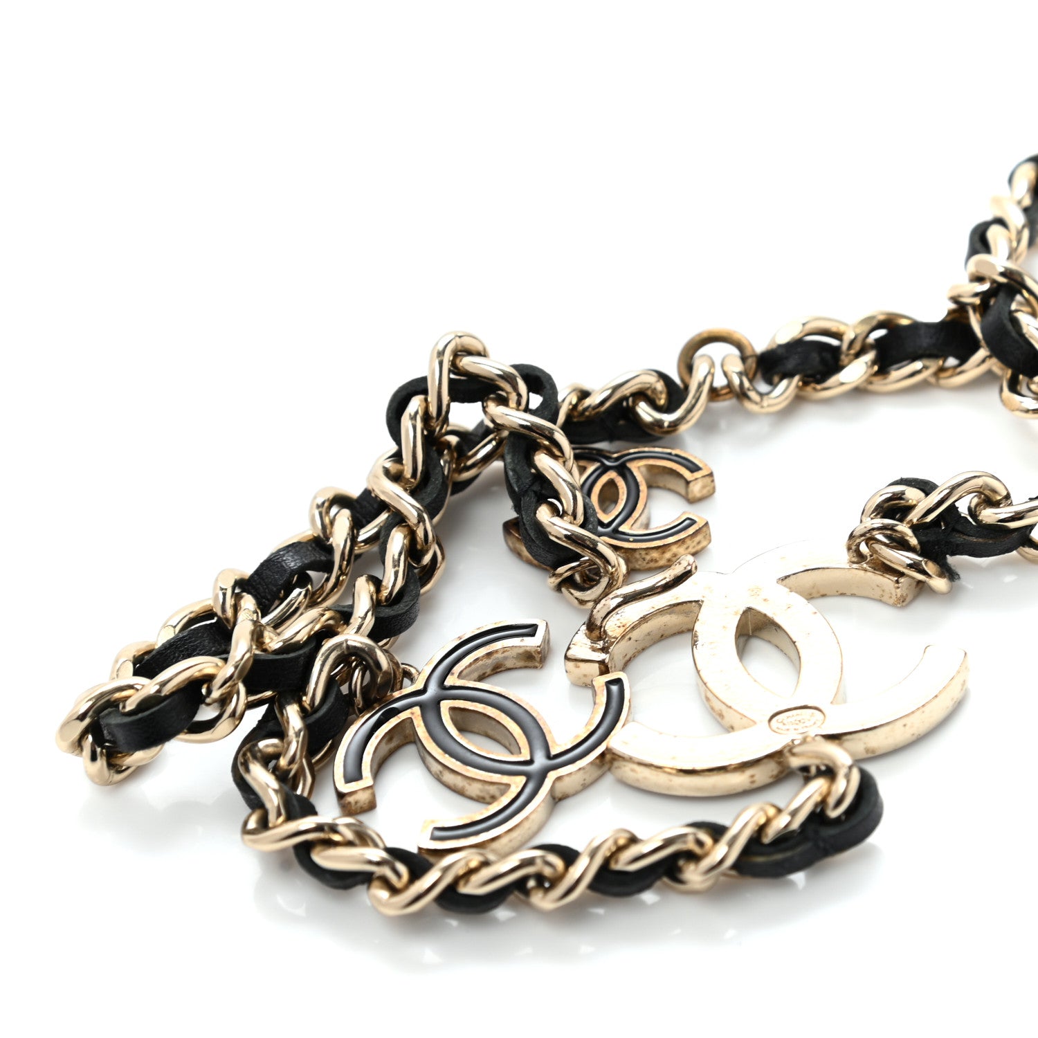 Chanel Lambskin Enamel CC Chain Belt Black Gold 5 of 5