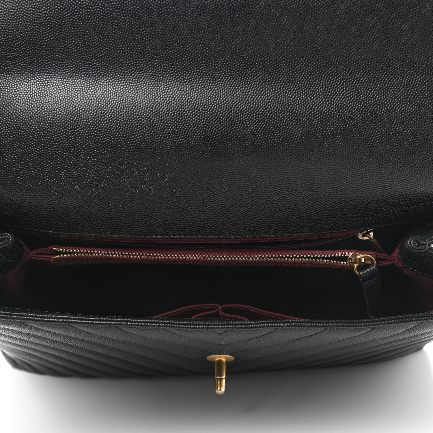 Chanel Caviar Chevron Quilted Medium Coco Handle Flap Black 5 of 11