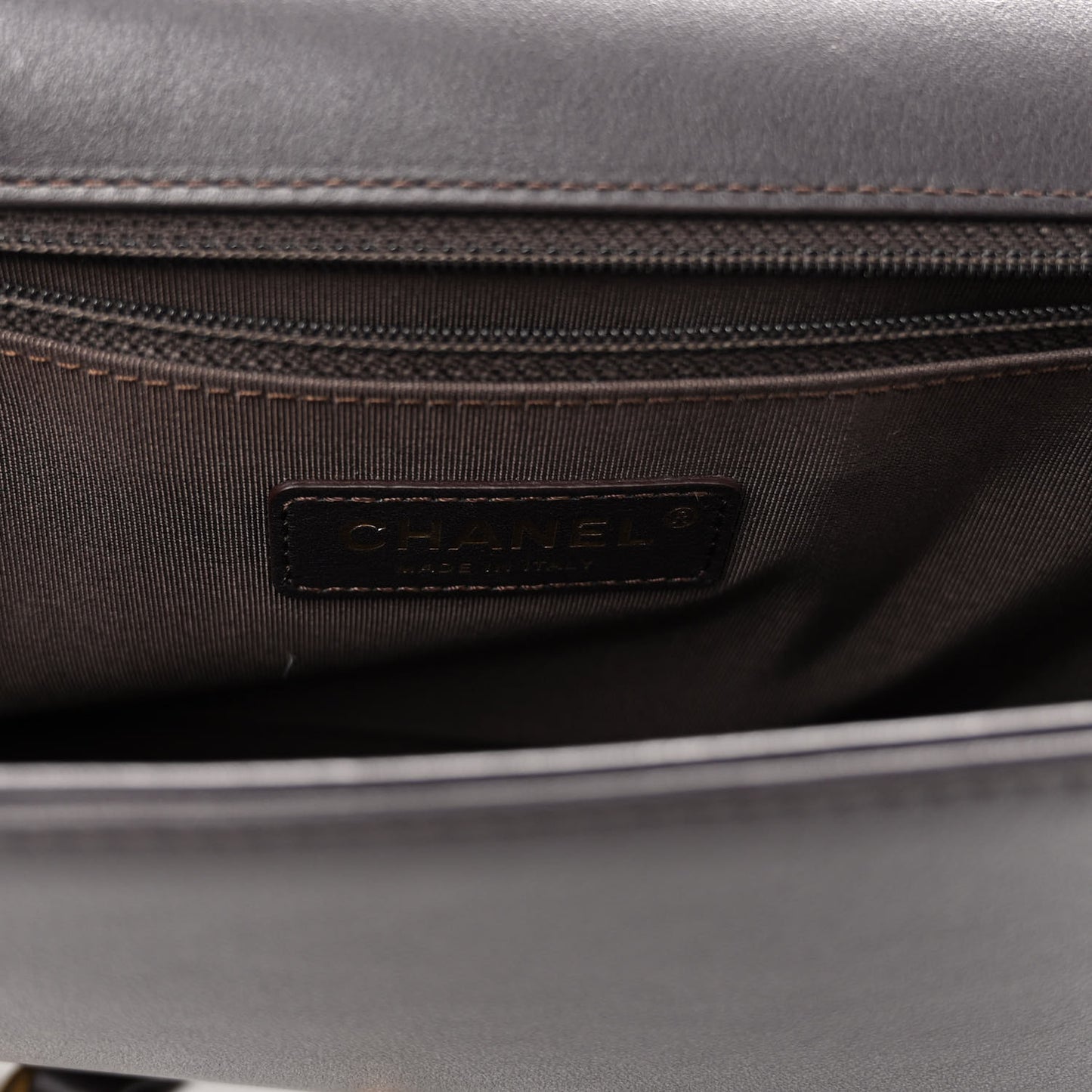 Calfskin Quilted New Medium Boy Flap Dark Brown