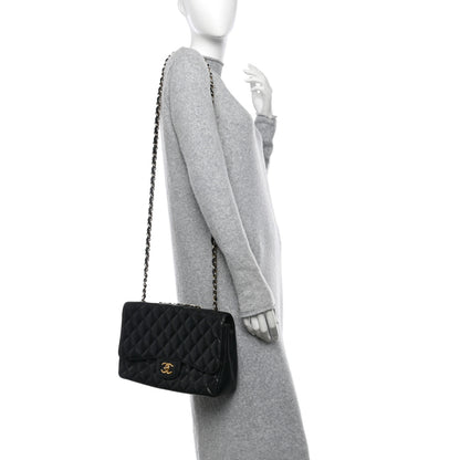 Chanel Caviar Quilted Jumbo Single Flap Black 2 of 13