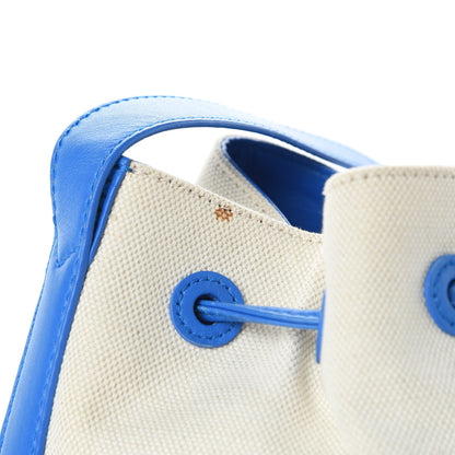 Balenciaga Cotton Canvas Calfskin Bucket Bag Bleu Pacifique 16 of 19