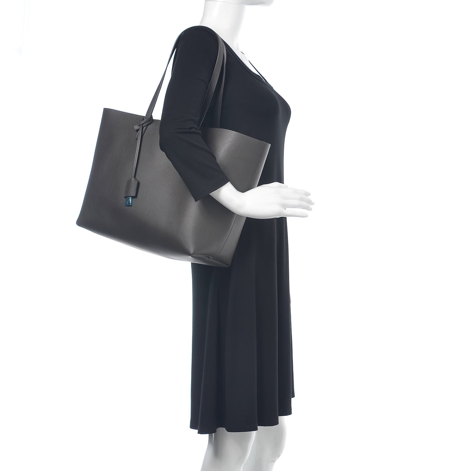 Saint Laurent Calfskin Large Shopping Tote Coal 2 of 12