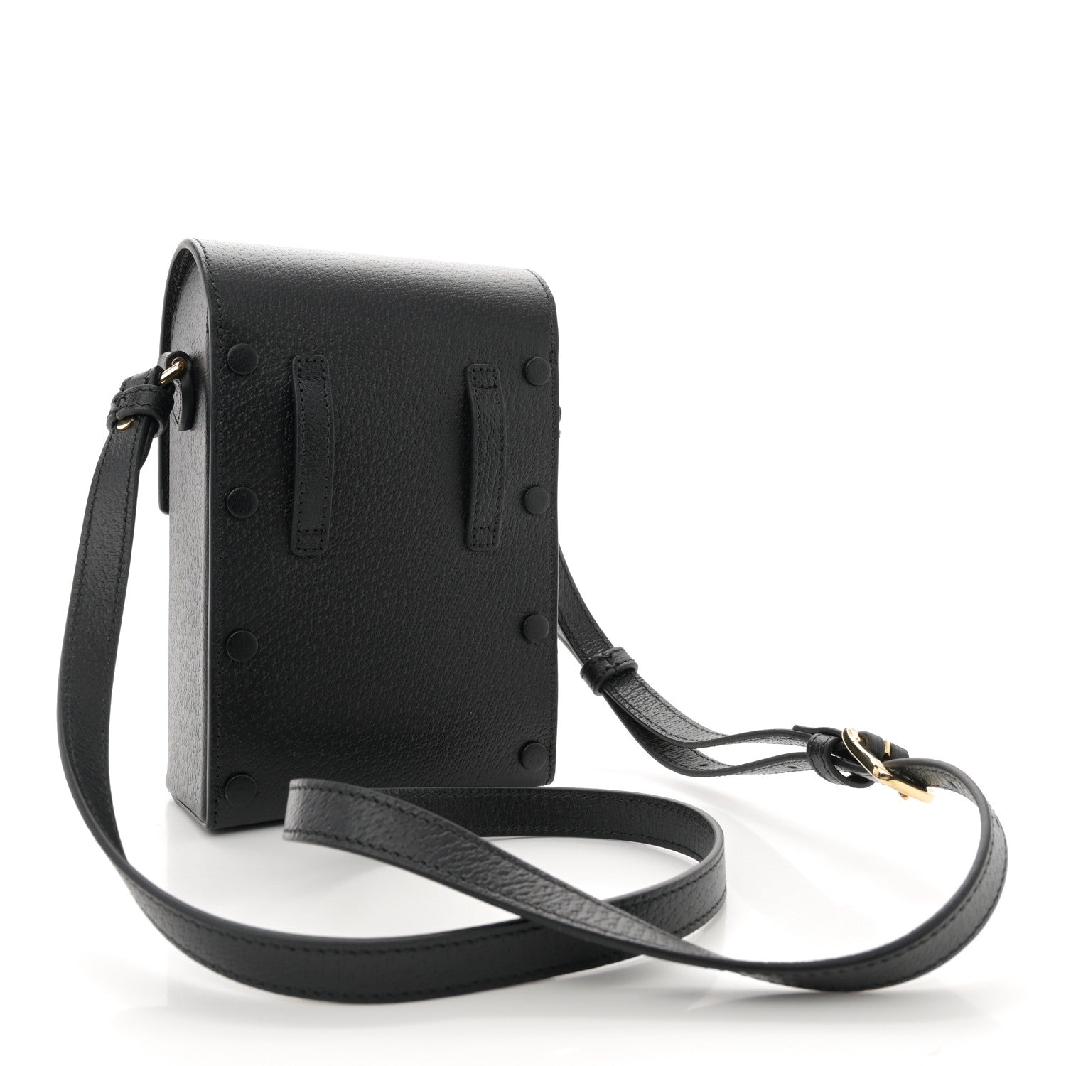 Gucci Dollar Calfskin Vertical Horsebit 1955 Crossbody Bag Black 3 of 11