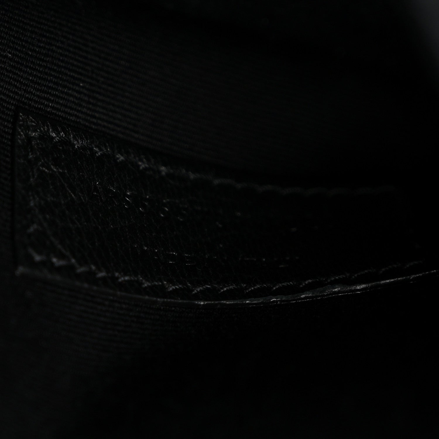 Saint Laurent Calfskin Crocodile Embossed Uptown Monogram Pouch Black 7 of 7