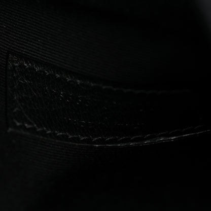 Saint Laurent Calfskin Crocodile Embossed Uptown Monogram Pouch Black 7 of 7