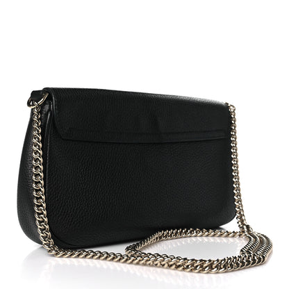 Gucci Pebbled Calfskin Medium Soho Flap Crossbody Black 3 of 9