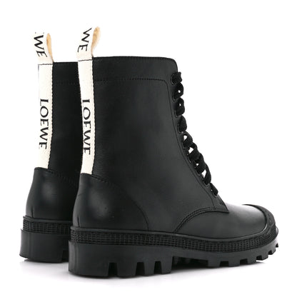 Loewe Calfskin Rubber Combat Boots 37 Black 4 of 9