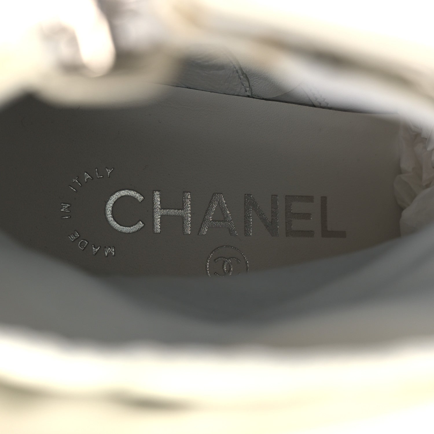 Chanel Crumpled Patent Calfskin Cap Toe CC Turnlock Ankle Short Boots 37.5 Ivory Black 9 of 15