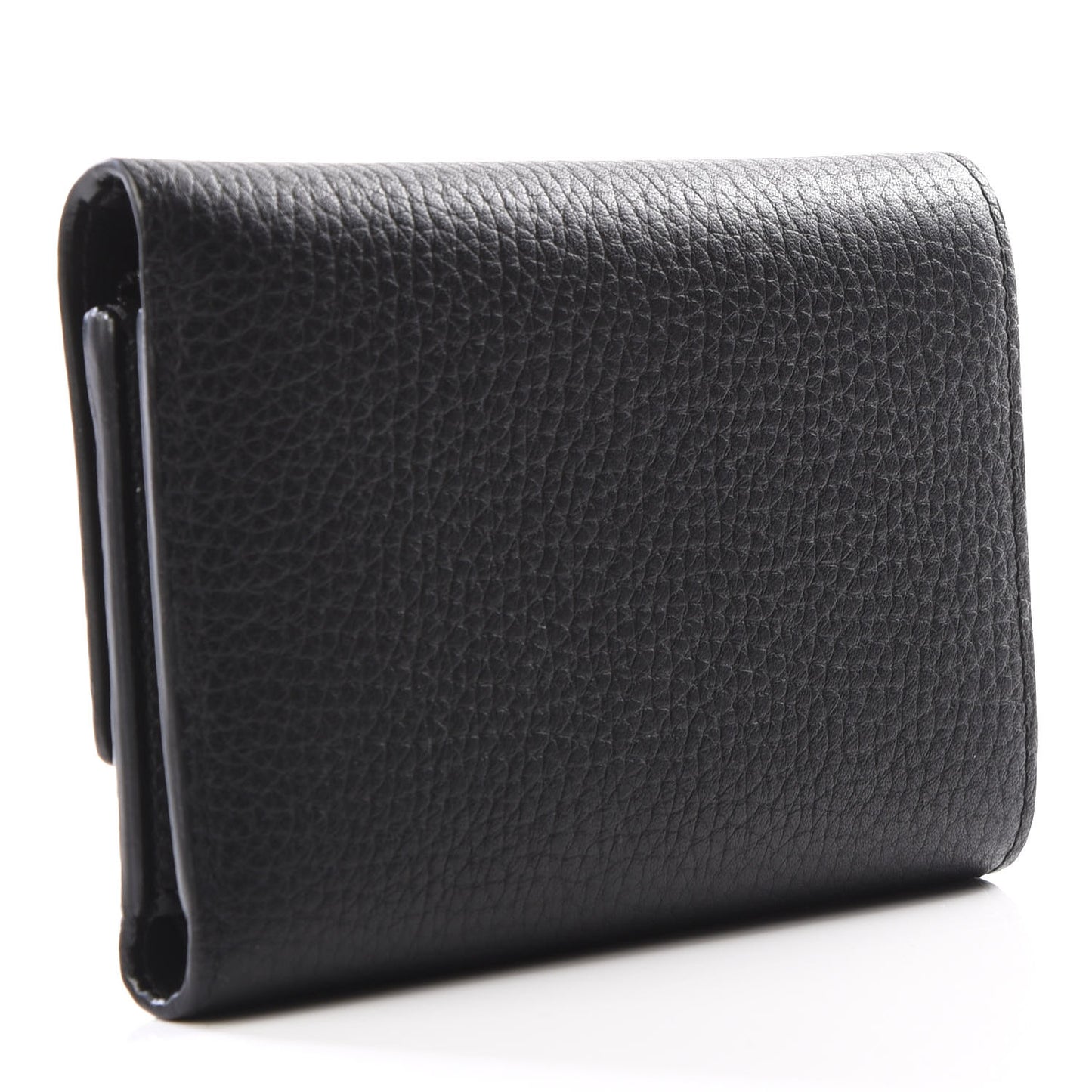 Taurillon Capucines Studded Compact Wallet Black