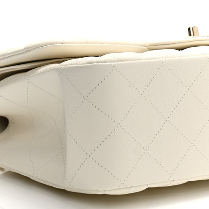 Chanel Caviar Quilted Jumbo Double Flap White 9 of 10