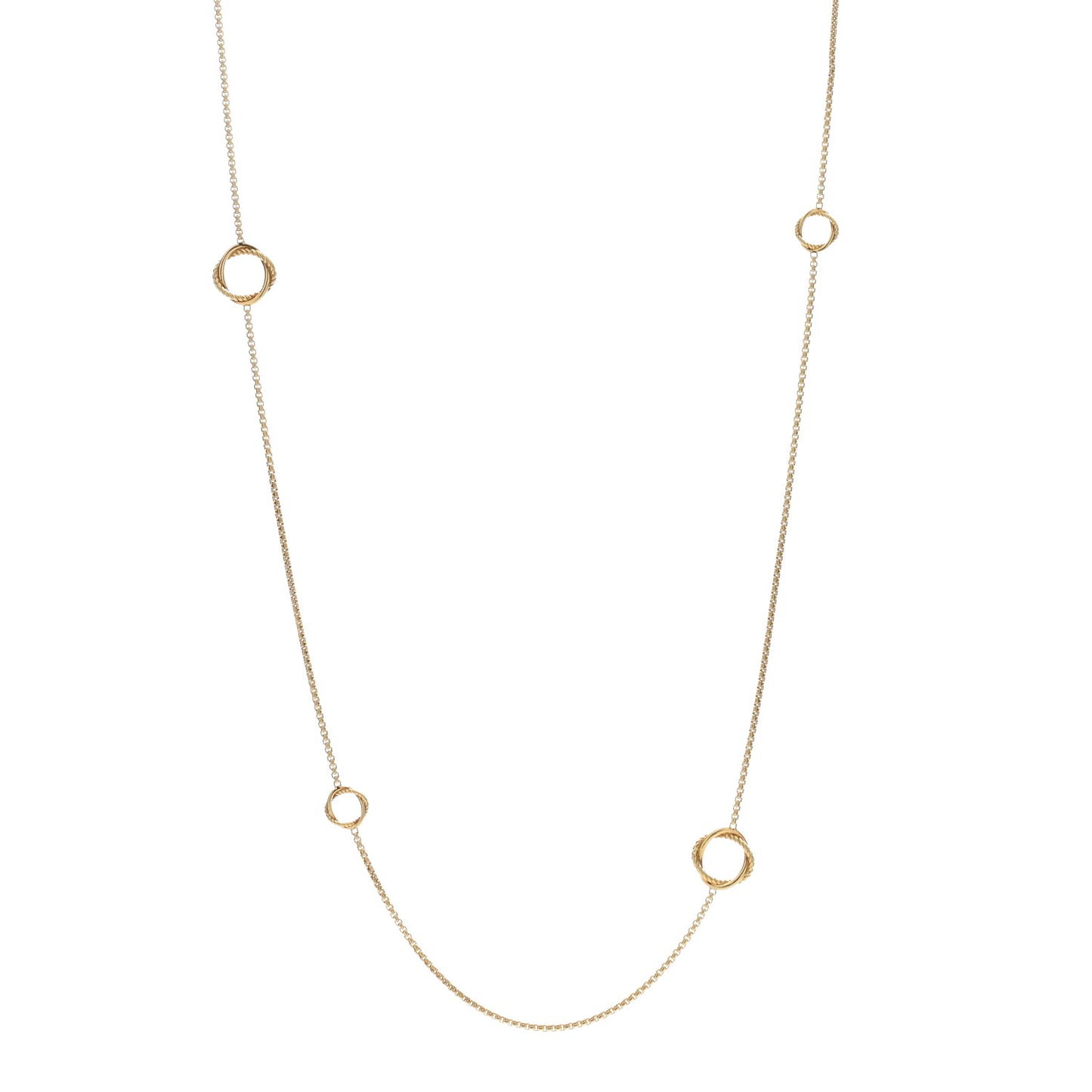 18K Yellow Gold Infinity Station Necklace