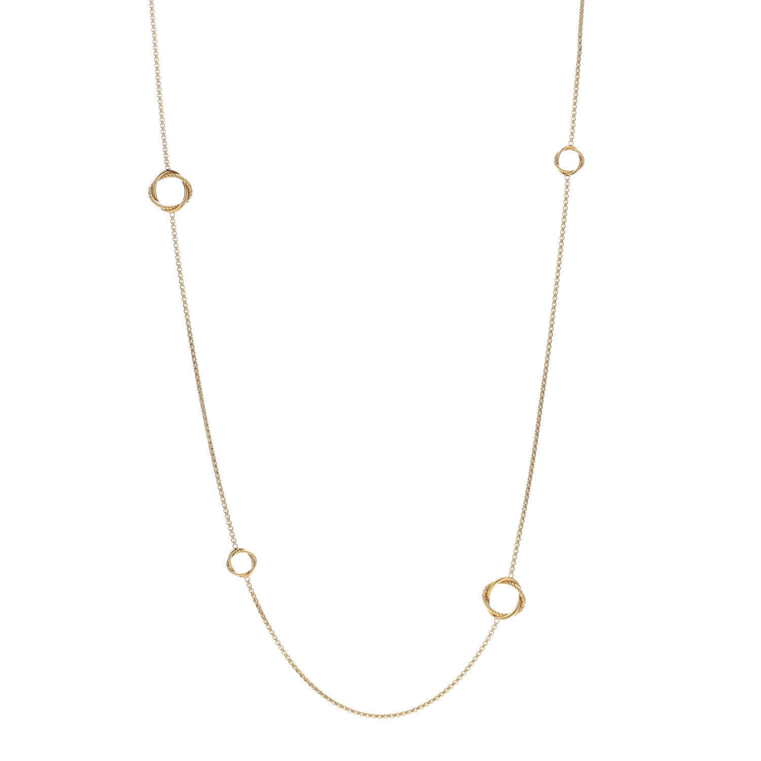 David Yurman 18K Yellow Gold Infinity Station Necklace 1 of 3