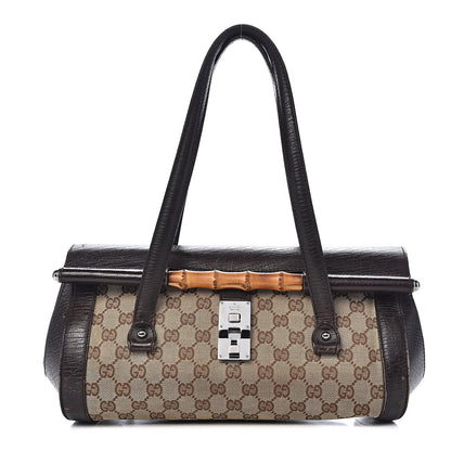 Gucci Monogram Bamboo Bullet Bag Dark Brown 1 of 22