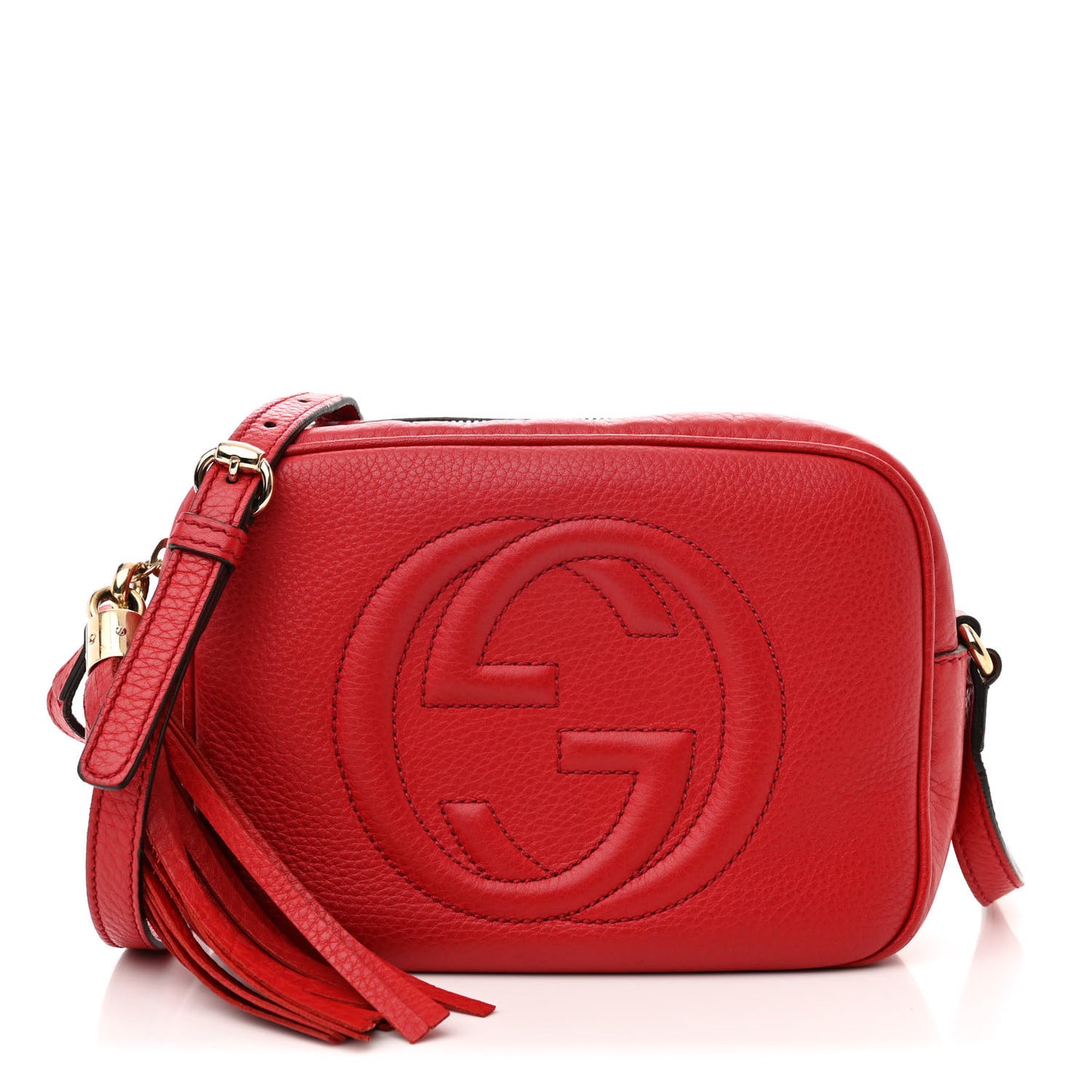 Pebbled Calfskin Small Soho Disco Bag Tabasco Red