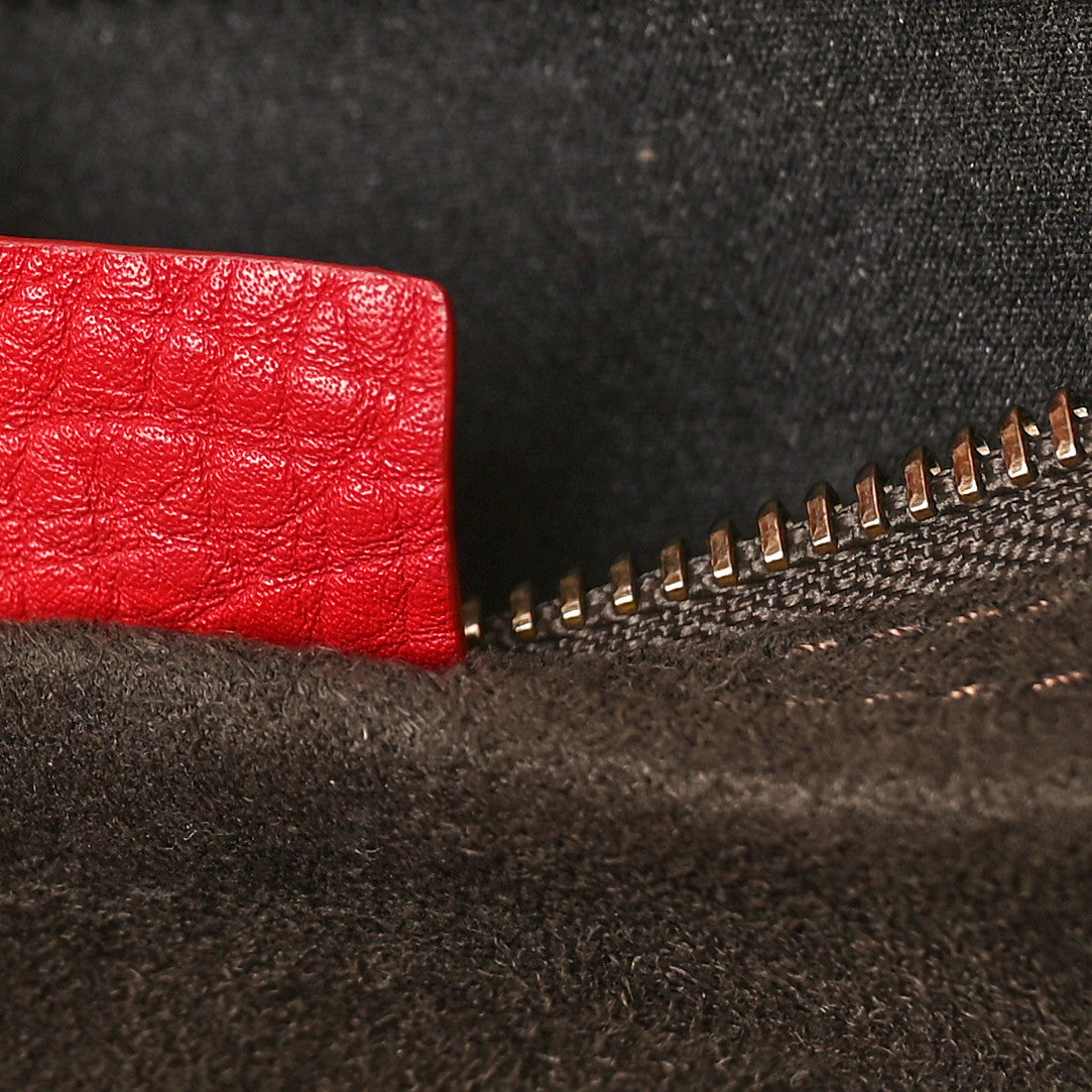 Celine Drummed Calfskin Mini Luggage Red 7 of 12