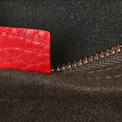 Celine Drummed Calfskin Mini Luggage Red 7 of 12