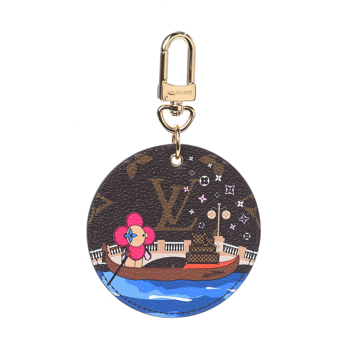 Monogram 2019 Christmas Animation Venice Bag Charm Key Ring Blue
