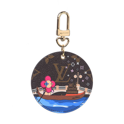 Louis Vuitton Monogram 2019 Christmas Animation Venice Bag Charm Key Ring Blue 1 of 4